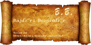 Bajári Bozsidár névjegykártya